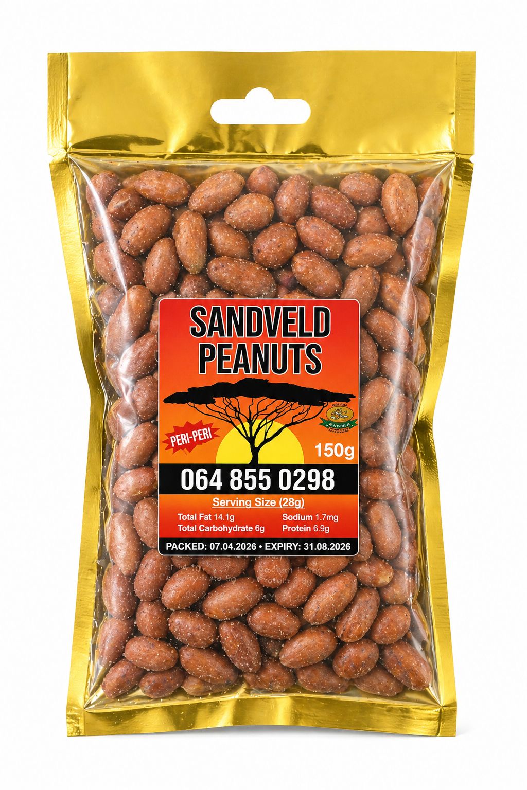 Sandveld Peri-Peri Peanuts 150g South African snacks