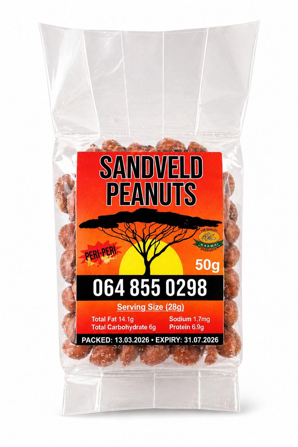 Sandveld Peri Peri Peanuts 50g