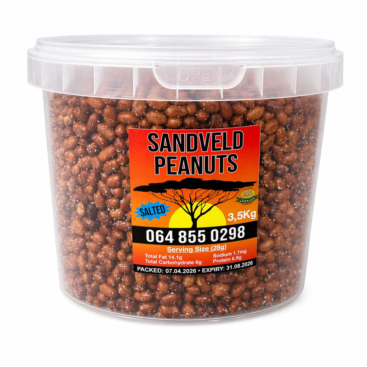 Sandveld Salted Peanuts 3.5Kg South African snacks
