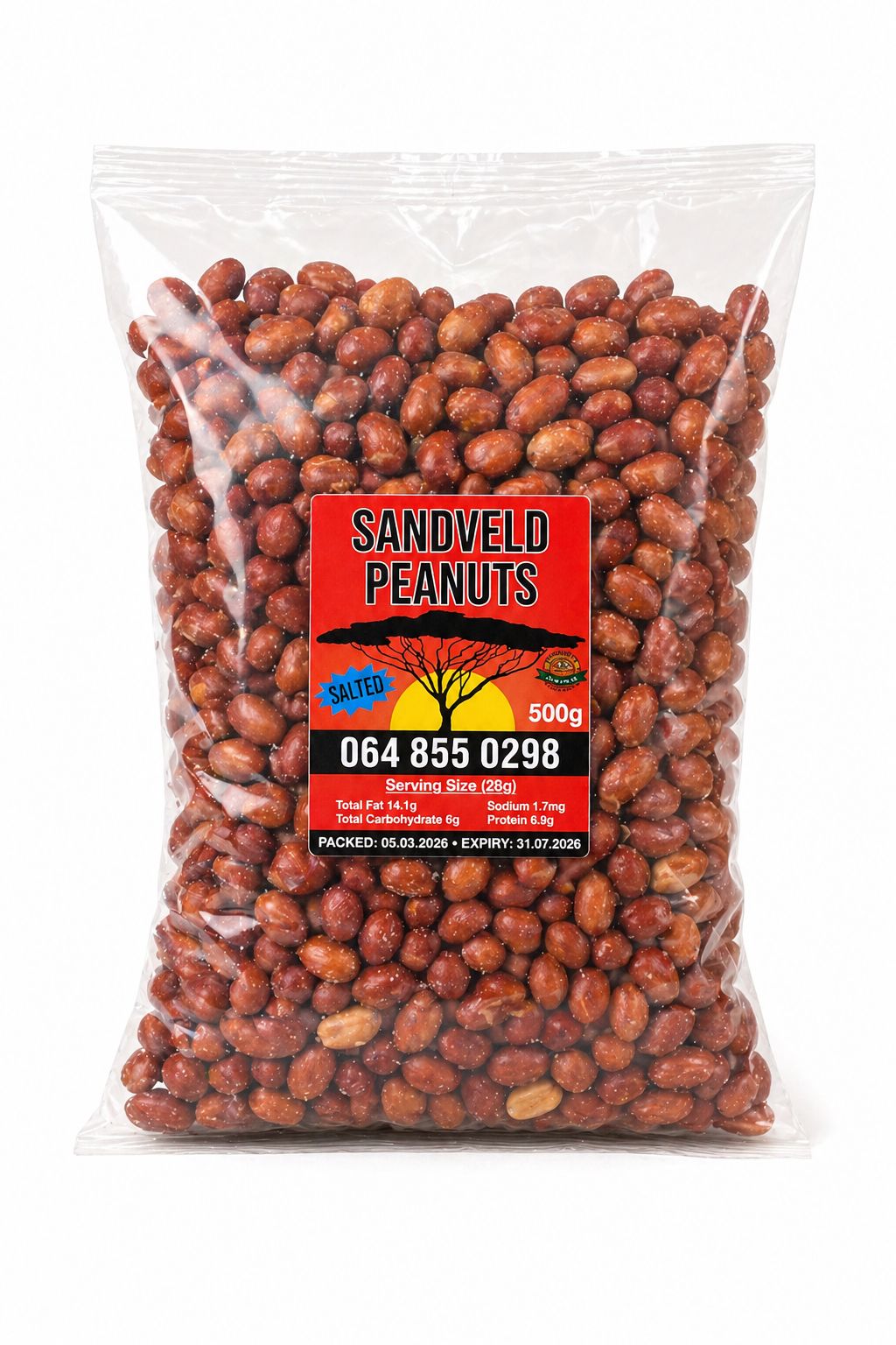 Sandveld Salted Peanuts 500g South African snacks