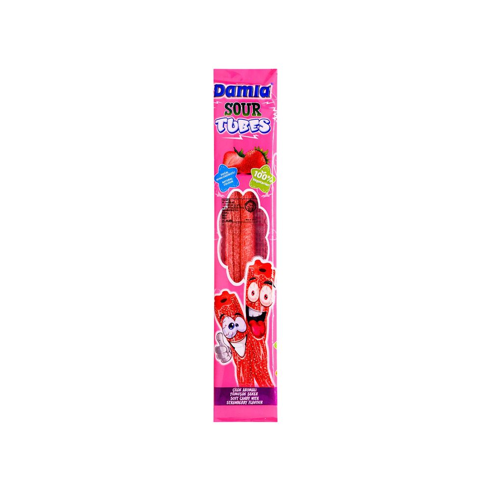 Damla Sour Tubes Strawberry 30g